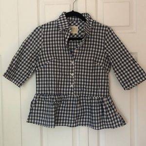 Clad and Cloth Gingham Peplum Top